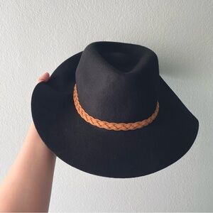 🦞3/$30🦞 Merona | Black 100% Wool Felt Belted Brim Hat